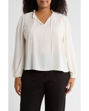 Nordstrom Rack Ruffle Neck Top - Natural