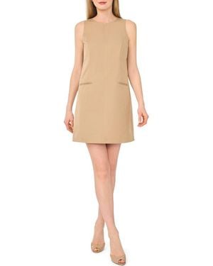 Ted Baker Sleeveless Cotton Blend Sheath Dress - Natural