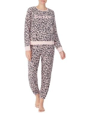 DKNY Printed Logo Applique Pajama Set - Multicolor