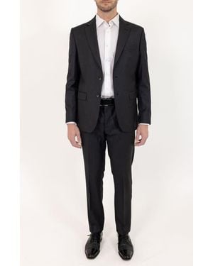 PINOPORTE Solid Stretch Wool Suit - Black