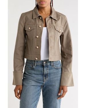 Hudson Jeans Cuffed Cropped Utility Jacket - Green