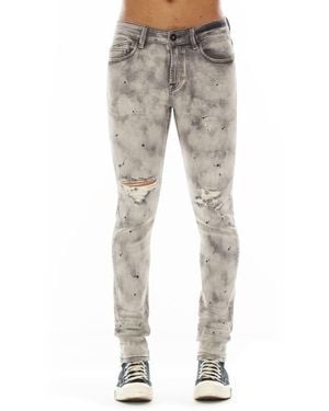 Cult Of Individuality Punk Distressed Super Skinny Jeans - Gray