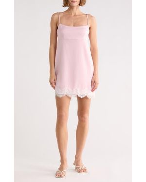 Wayf Lace Trim Minidress - Pink