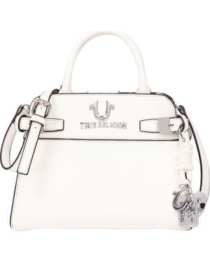 TRUE RELIGION Beckham Belted Faux Leather Tote - White