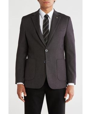 Tahari Slim Fit Sharkskin Blazer - Brown