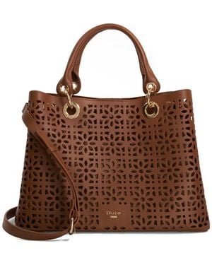 Dune Delaser Faux Leather Tote - Brown