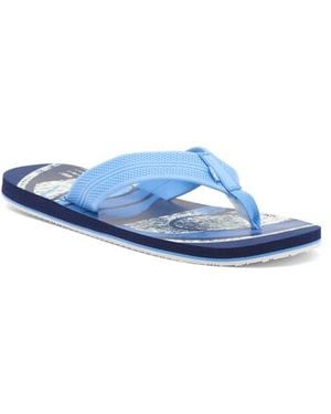 Izod T-Shirt Print Flip Flop - Blue