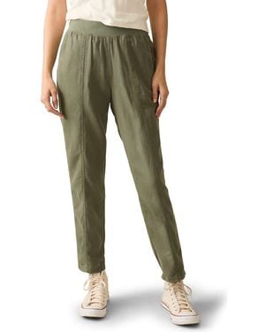 Faherty Arlie Pull-On Tapered Leg Pants - Green