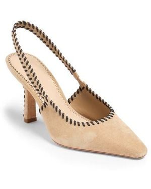 Cinq À Sept Suki Whipstitch Slingback Pump - Natural
