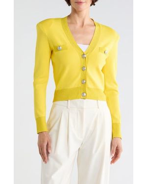 L'Agence Taya Cropped Cardigan - Yellow