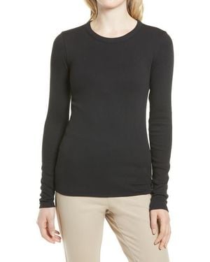 Nordstrom Everyday Stretch Pima Cotton Ribbed T-Shirt - Black