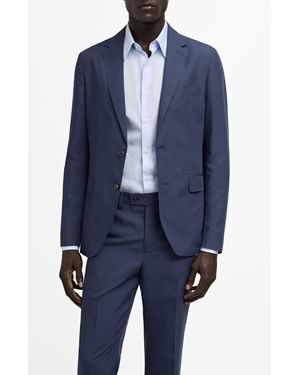 Mango Slim Fit Lyocell & Linen Sport Coat - Blue