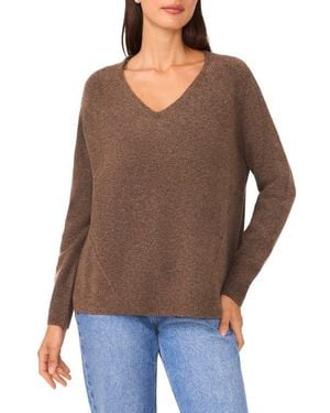 Halogen® V-Neck Sweater - Brown