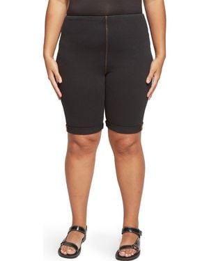 Lyssé Stretch Denim High Waist Boyfriend Shorts - Black