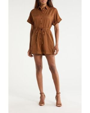 FRNCH Lily Tie Waist Romper - Brown
