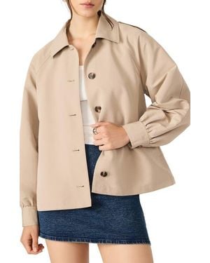 Steve Madden Flared Short Trench Coat - Blue