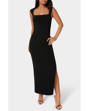 Bebe Square Neck Midi Dress - Black