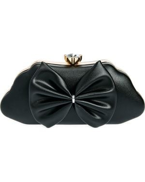 Natasha Couture Bow Clutch - Black