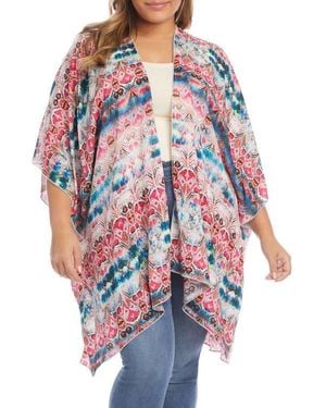 Karen Kane Open Front Print Jacket - Red