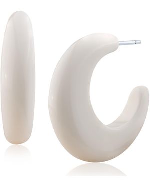 Jardin Resin Hoop Earrings - White