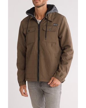 Hurley Ostro Fleece Lined Hooded Jacket - Brown