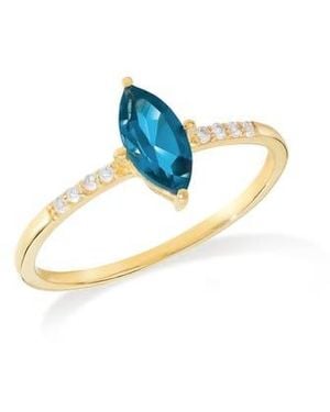 YS GEMS Marquis Gemstone Ring - Blue