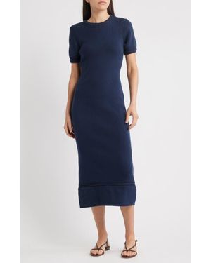 Cleobella Morisette Organic Cotton Knit Midi Dress - Blue