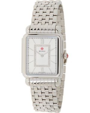 Michele Deco Ii Diamond Bracelet Watch, 20Mm X 43Mm - Gray