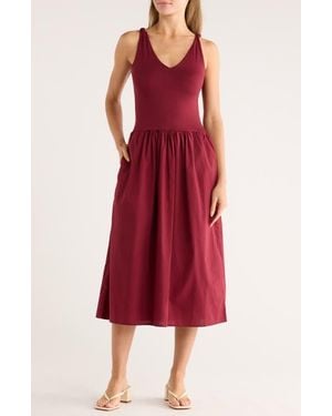 Tart Collections Rosalba Sleeveless Fit & Flare Midi Dress - Red