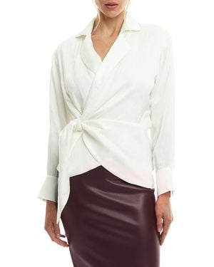 LBLC The Label Faith Long Sleeve Wrap Top - White