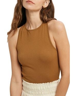 Wishlist High Neck Racerback Tank - Brown