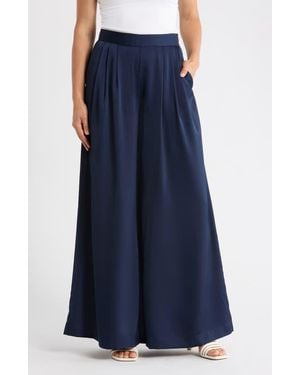 Ted Baker Pleated Front Wide Leg Pants - Blue
