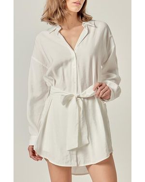 English Factory Oversize Long Sleeve Shirt - White