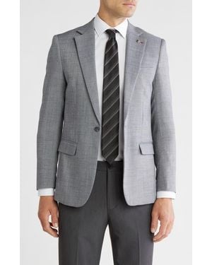 Tahari Slim Fit Sharkskin Blazer - Gray