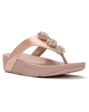Fitflop Flowrise Embellished Wedge Flip Flop - Pink