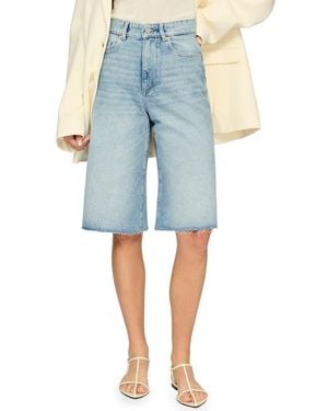 DL1961 Lucila High Waist Cutoff Bermuda Denim Shorts - Blue