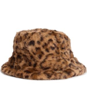 Steve Madden H-Zoe Leopard Print Bucket Hat - Brown