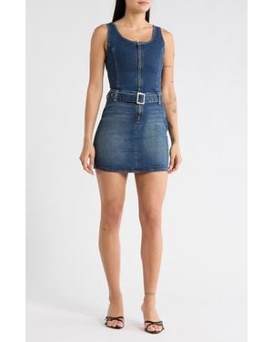 Desigual Belted Denim Minidress - Blue
