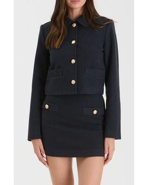 Blu Pepper Button Crop Jacket - Black