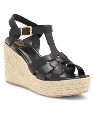 Bruno Magli Estra Espadrille Platform Wedge Sandal - Black