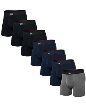 Saxx Underwear Co. Vibe 7-Pack Boxer Briefs - Black