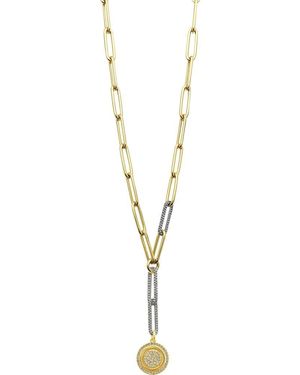 Vince Camuto Two-Tone Crystal Pendant Chain Necklace - Metallic
