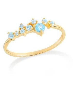 YS GEMS Asymmetric Gemstone Band Ring - Blue