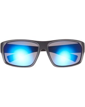 Hurley 64Mm Mod Wrap Polarized Sunglasses - Blue