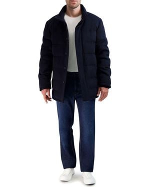 Cole Haan Padded Down Wool Blend Jacket - Black