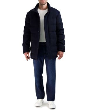 Cole Haan Padded Down Wool Blend Jacket - Black