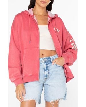 Roxy Line Up Graphic Hoodie - Red