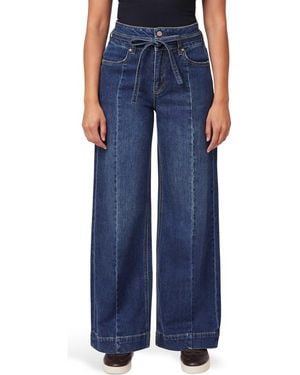 Scotch & Soda Belted High Waist Wide Leg Jeans - Blue