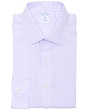 Brooks Brothers Regular Fit Textured Dobby Non-Iron Cotton Dress Shirt - White