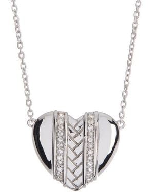 Judith Ripka Diamond Heart Pendant Necklace - White